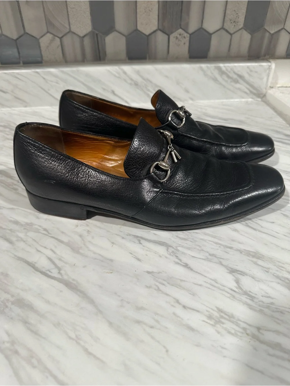 GUCCI Black Leather Men’s Bit Loafers